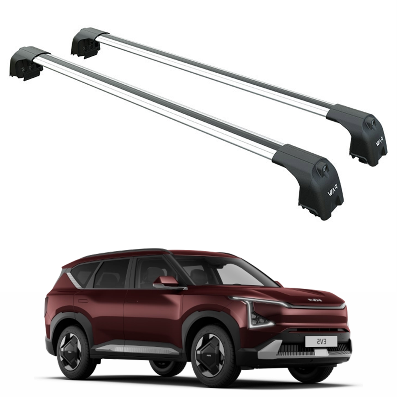 For Kia EV5 (2025- UP) Roof Rack Cross Bars Flush Roof Rail Paw Pro 2 Silver For Kia EV5 (2025- UP) Roof Rack Cross Bars Flush Roof Rail Paw Pro 2 Silver